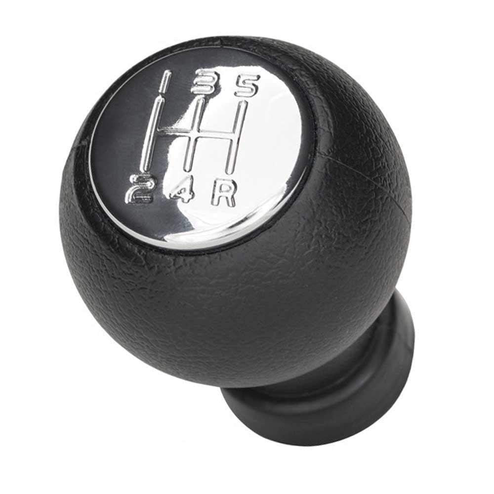 Fekete színű, 5 sebességes Fiat váltógomb. 5 fokozatos, ezüst számlappal.