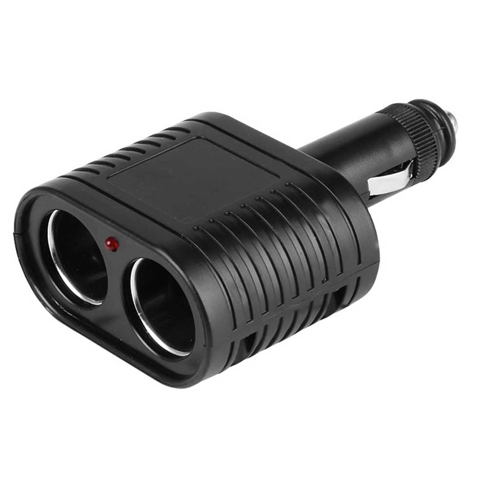 Dupla szivargyújtó elosztó (fekete, 12–24V)