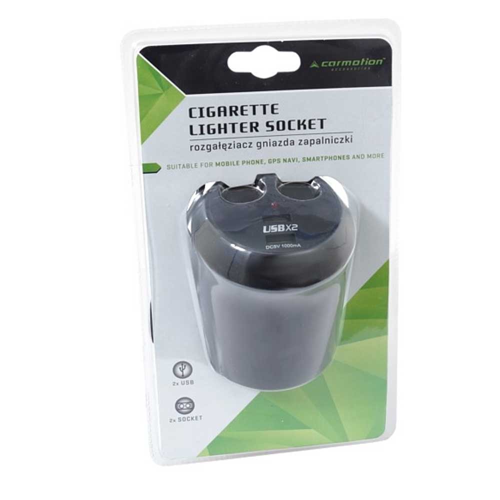 Dupla szivargyújtó elosztó USB portokkal (12–24V)