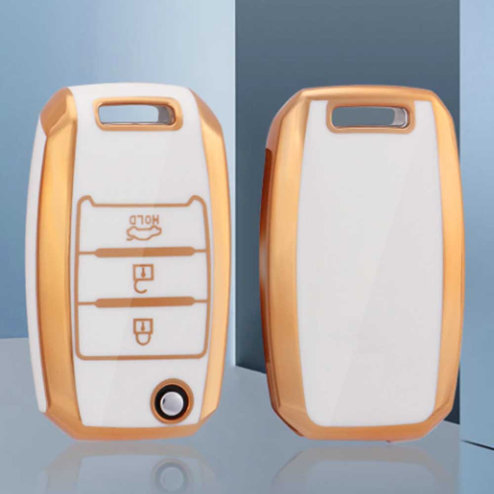 Kia kulcs TPU tok 3 gombos - Fehér