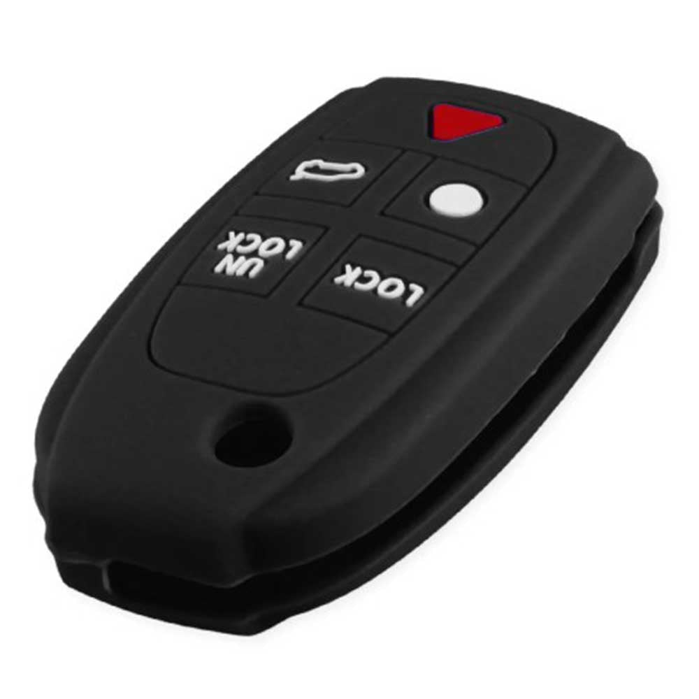 Fekete színű, 5 gombos Volvo bicskakulcs szilikon tok.