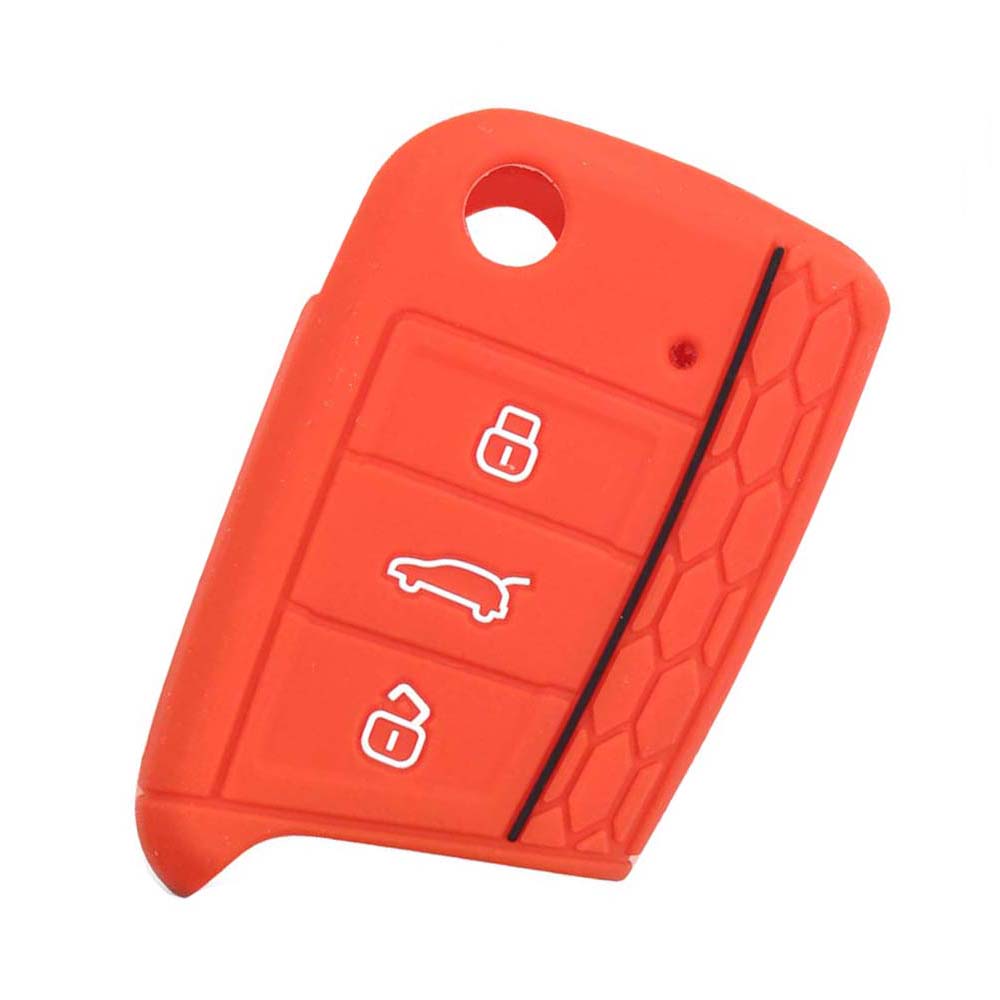 Piros színű, 3 gombos VW szilikon tok