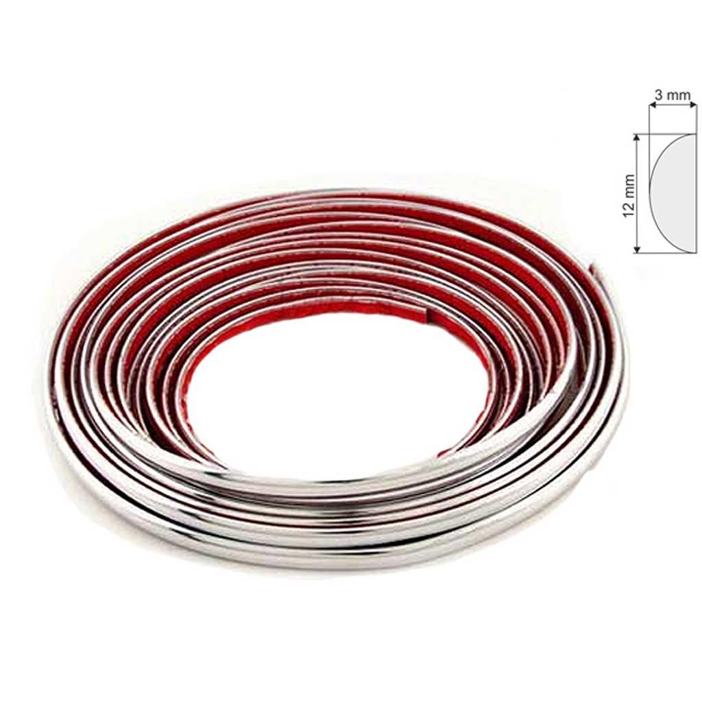 Króm színű díszcsík, 12mmx8m