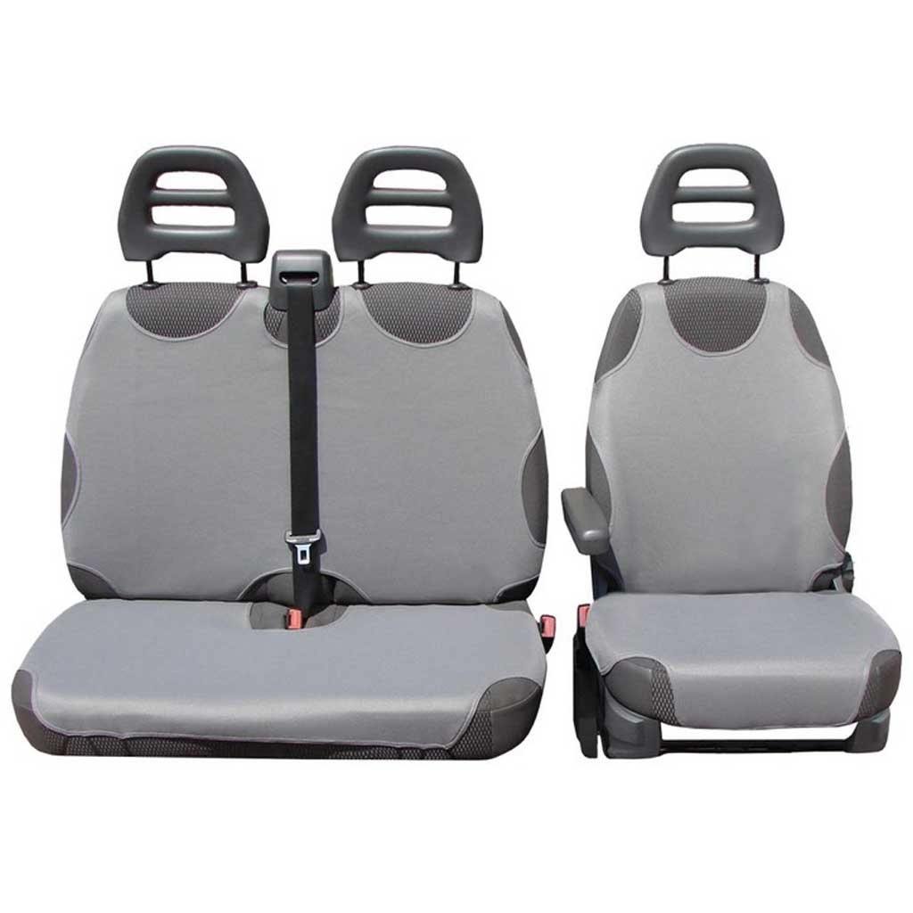 Szürke üléshuzat furgonba és kisteherautókba. 3 részes trikó.