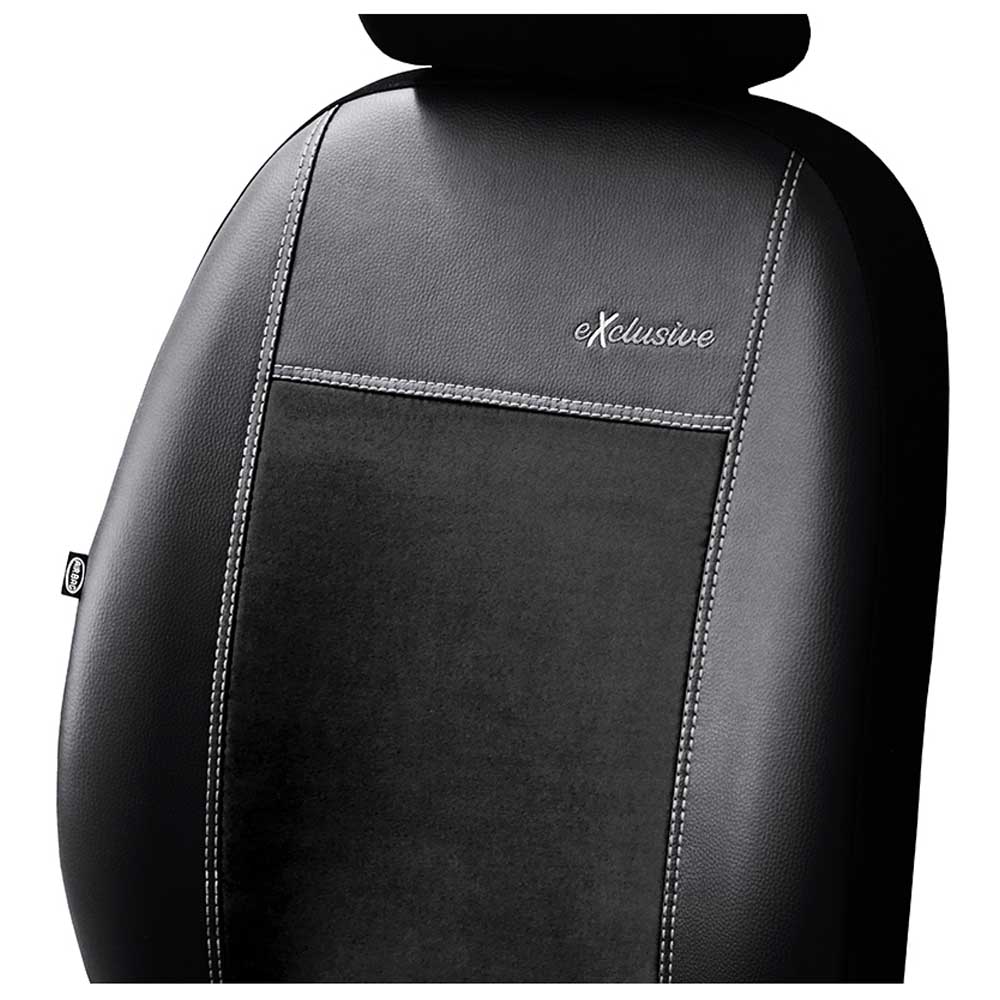 Exclusive Alkantara 1+1 Univerzális üléshuzat alcantara és ökológiai bőr anyagokból fekete színben
