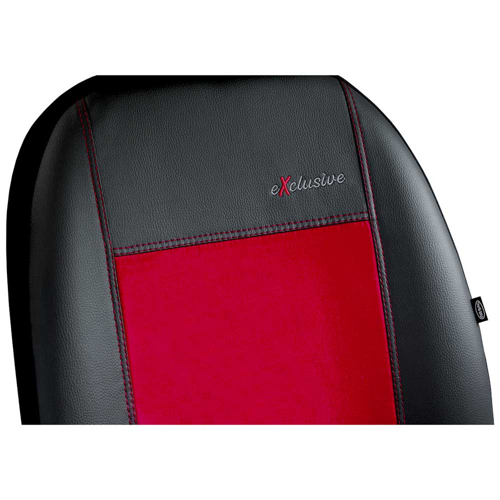 Exclusive Alkantara 1+1 Univerzális üléshuzat alcantara és ökológiai bőr anyagokból piros színben