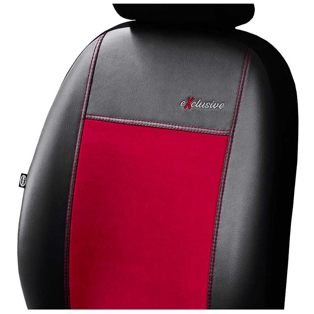 Exclusive Alkantara 1+1 Univerzális üléshuzat alcantara és ökológiai bőr anyagokból piros színben