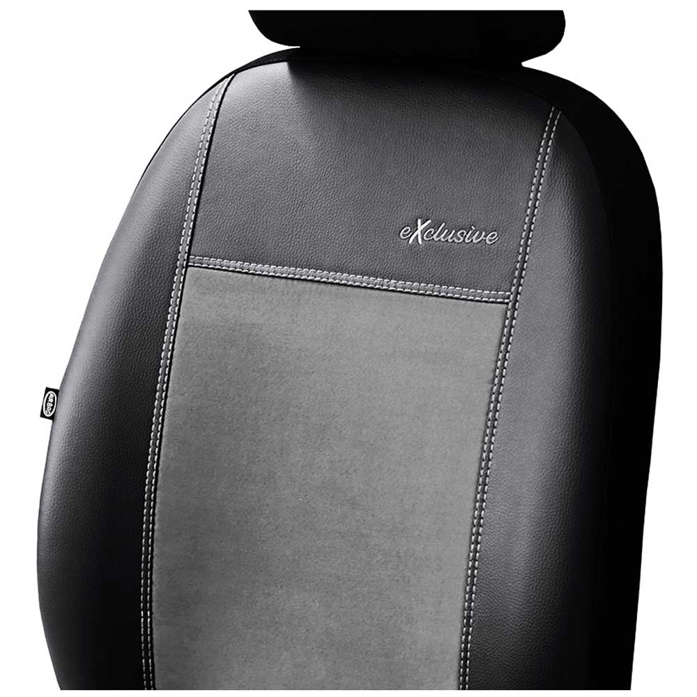 Exclusive Alkantara 1+1 Univerzális üléshuzat alcantara és ökológiai bőr anyagokból világos szürke színben