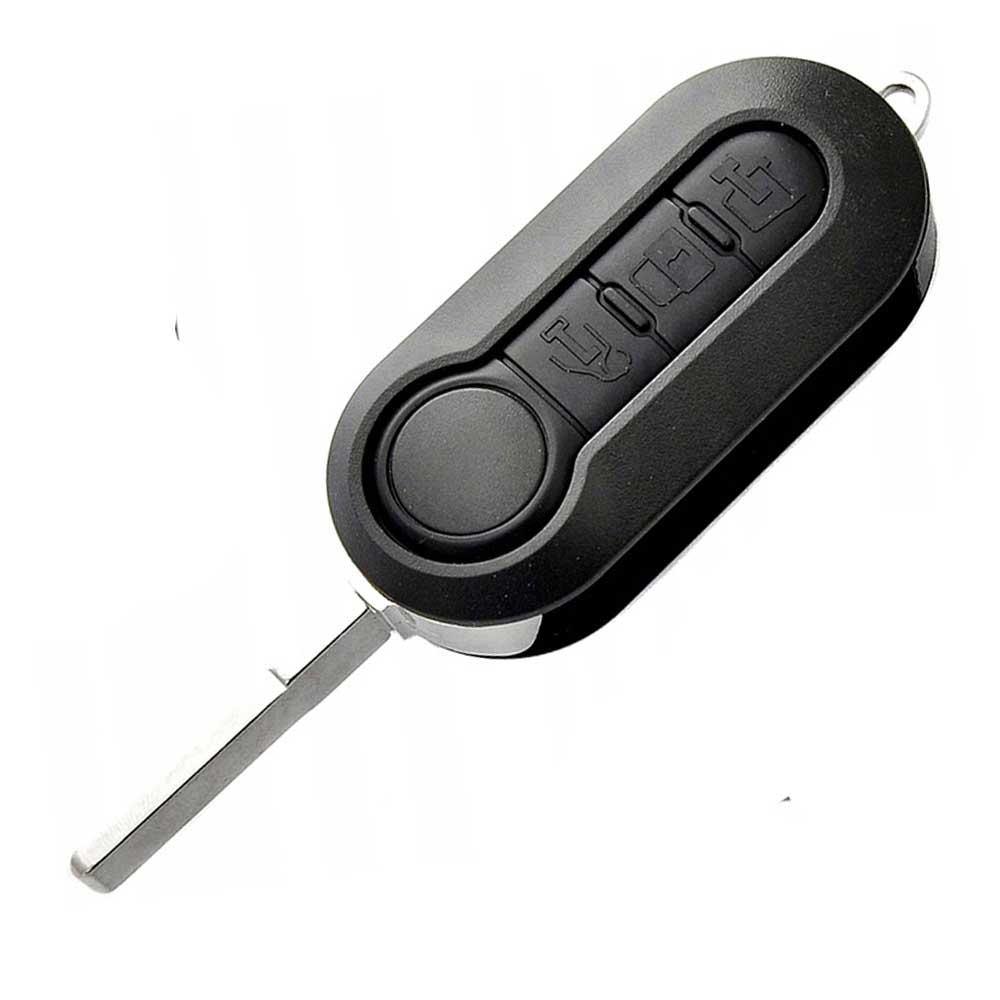 Fekete színű, 3 gombos Fiat kulcsház, bicskakulcs SIP22 kulcsszárral.
