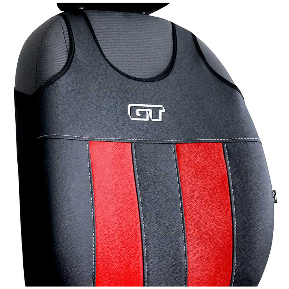 GT bőr Univerzális trikó üléshuzat piros színben bőrből