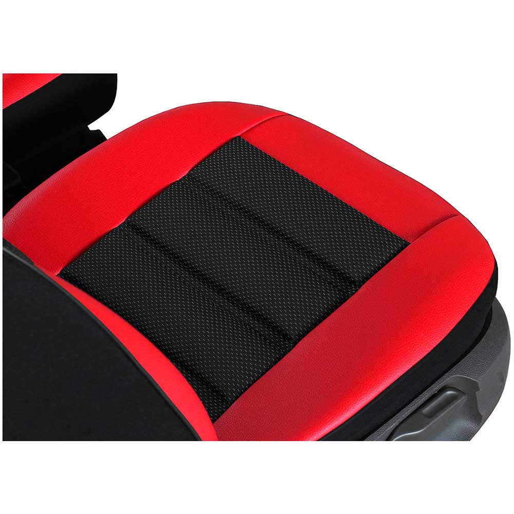 GT Ergonomic Univerzális 1 részes huzat vezetői ülésekhez piros színben, profilozott háttámlával, ökológiai bőr és szövet anyagokból