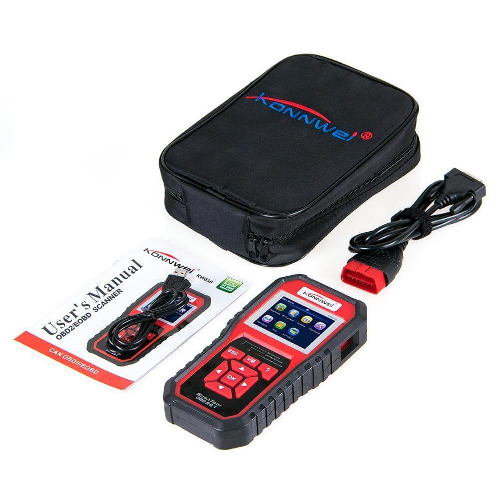 Konnwei KW850 OBD II hibakód olvasó, törlő diagnosztikai műszer