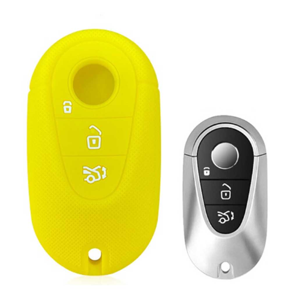 Mercedes 3 gombos szilikon tok - Sárga