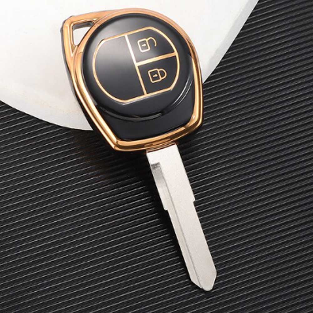 Suzuki 2 gombos TPU kulcstok - Fekete