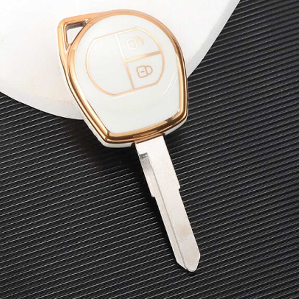 Suzuki 2 gombos TPU kulcstok - Krémfehér