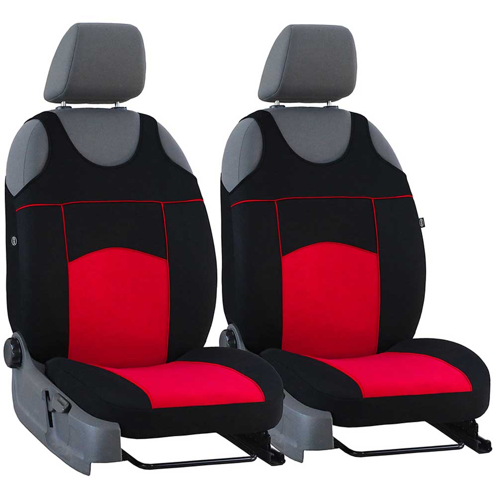 Tuning 100% 1+1 Univerzális trikó üléshuzat piros színben velúr és szövet anyagokból