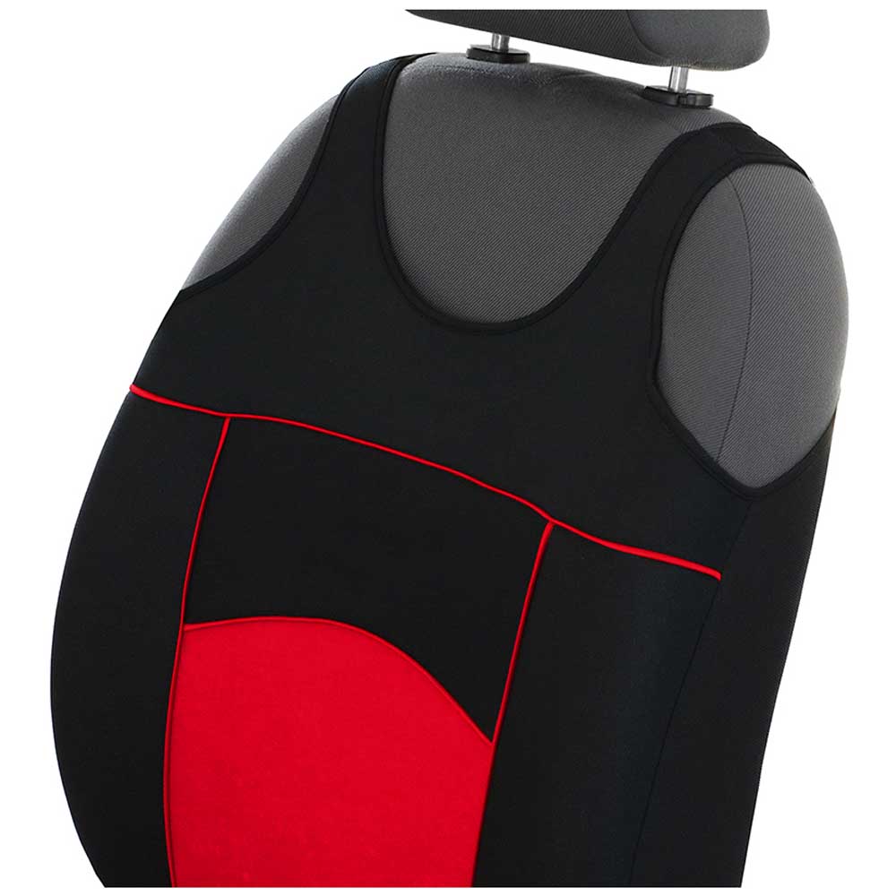 Tuning 100% 1+1 Univerzális trikó üléshuzat piros színben velúr és szövet anyagokból