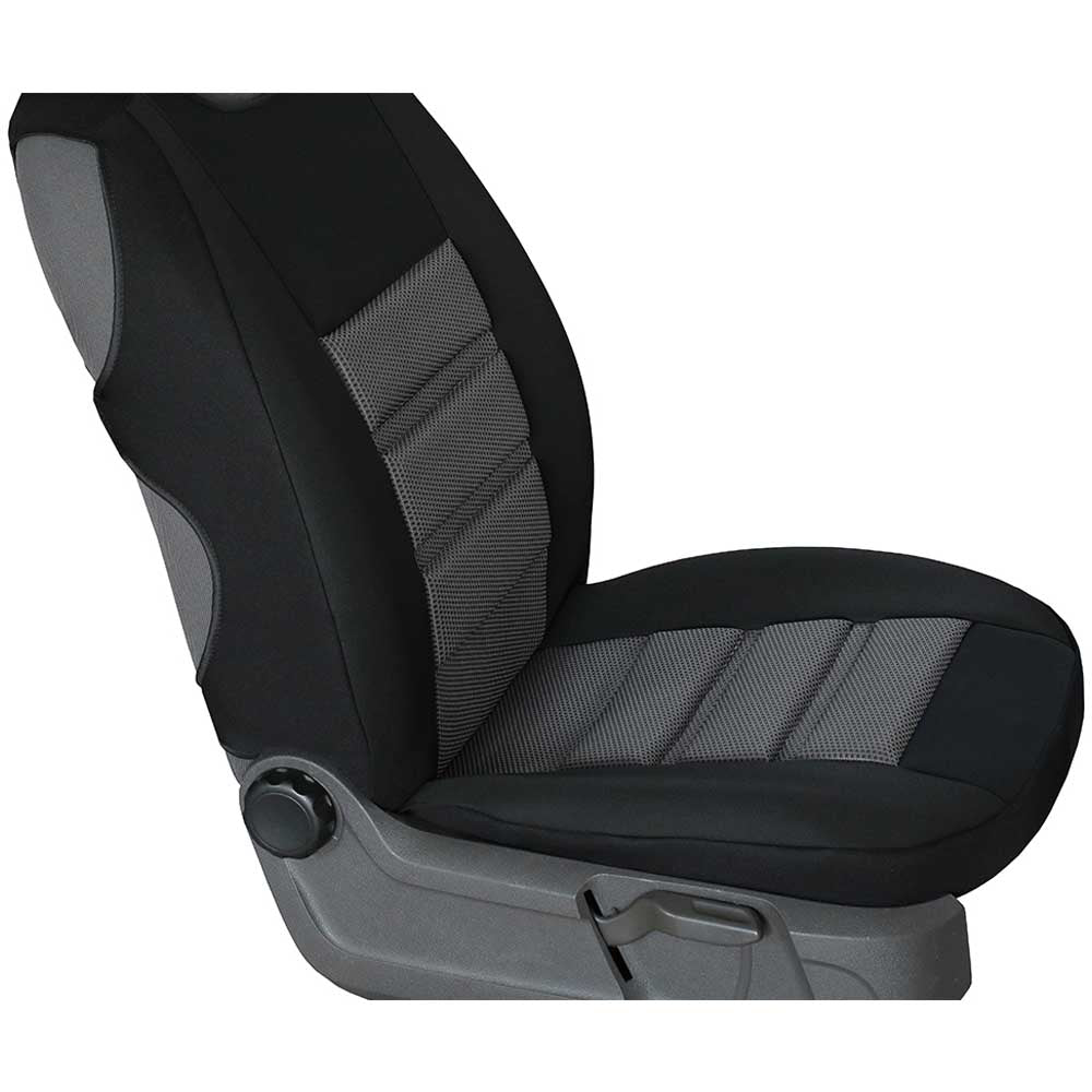 VIP ergonomikus dombornyomott üléshuzat fekete-szürke színben, szövet anyagból