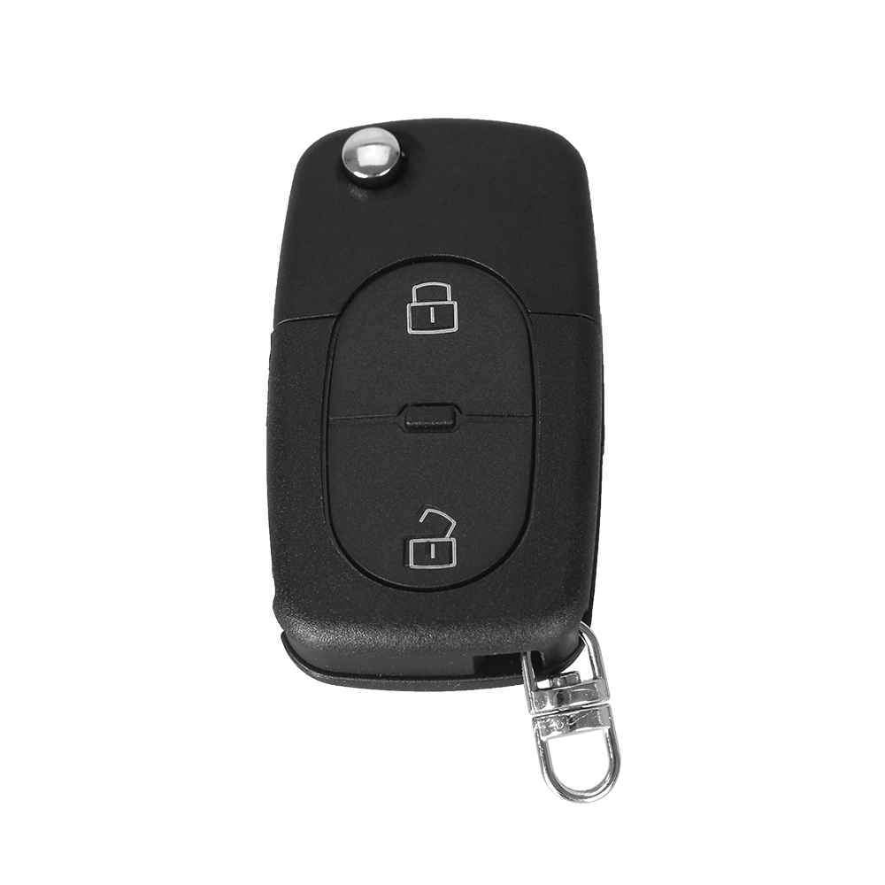 Fekete színű, 2 gombos Audi bicskakulcs, kulcsház.