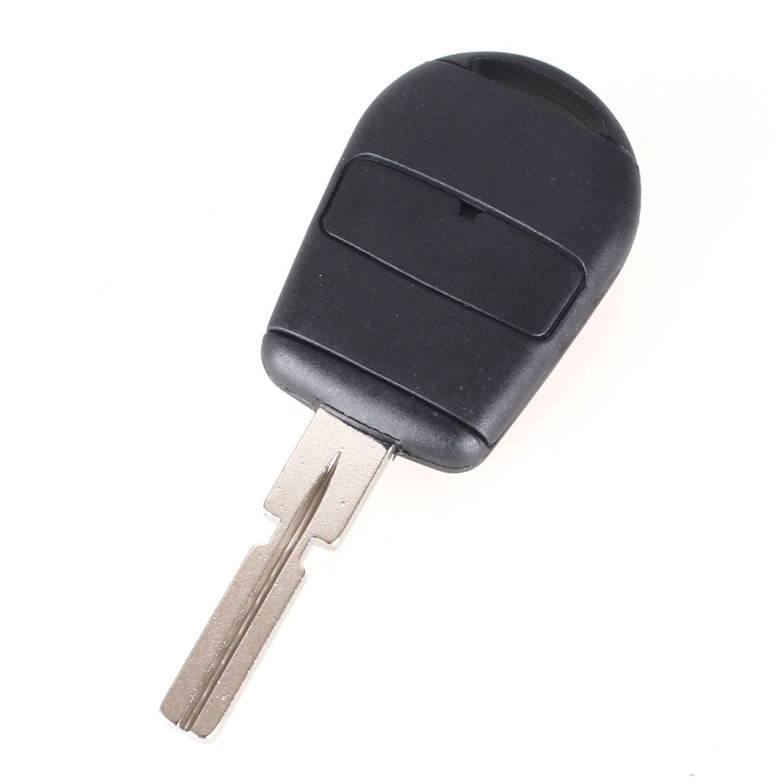 Fekete színű, 3 gombos BMW kulcs, kulcsház hátulja. Nyers kulcsszárral.