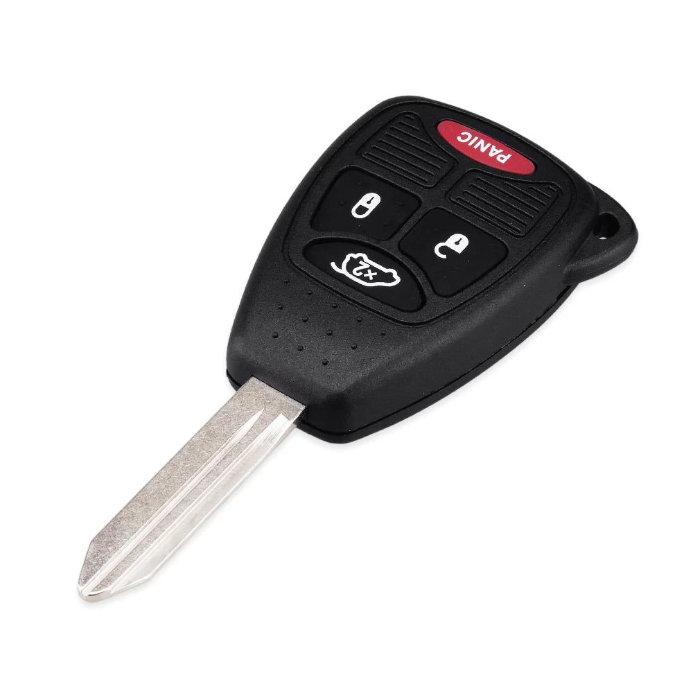 4 gombos, fekete színű Chrysler kulcs, kulcsház nyers kulcsszárral.