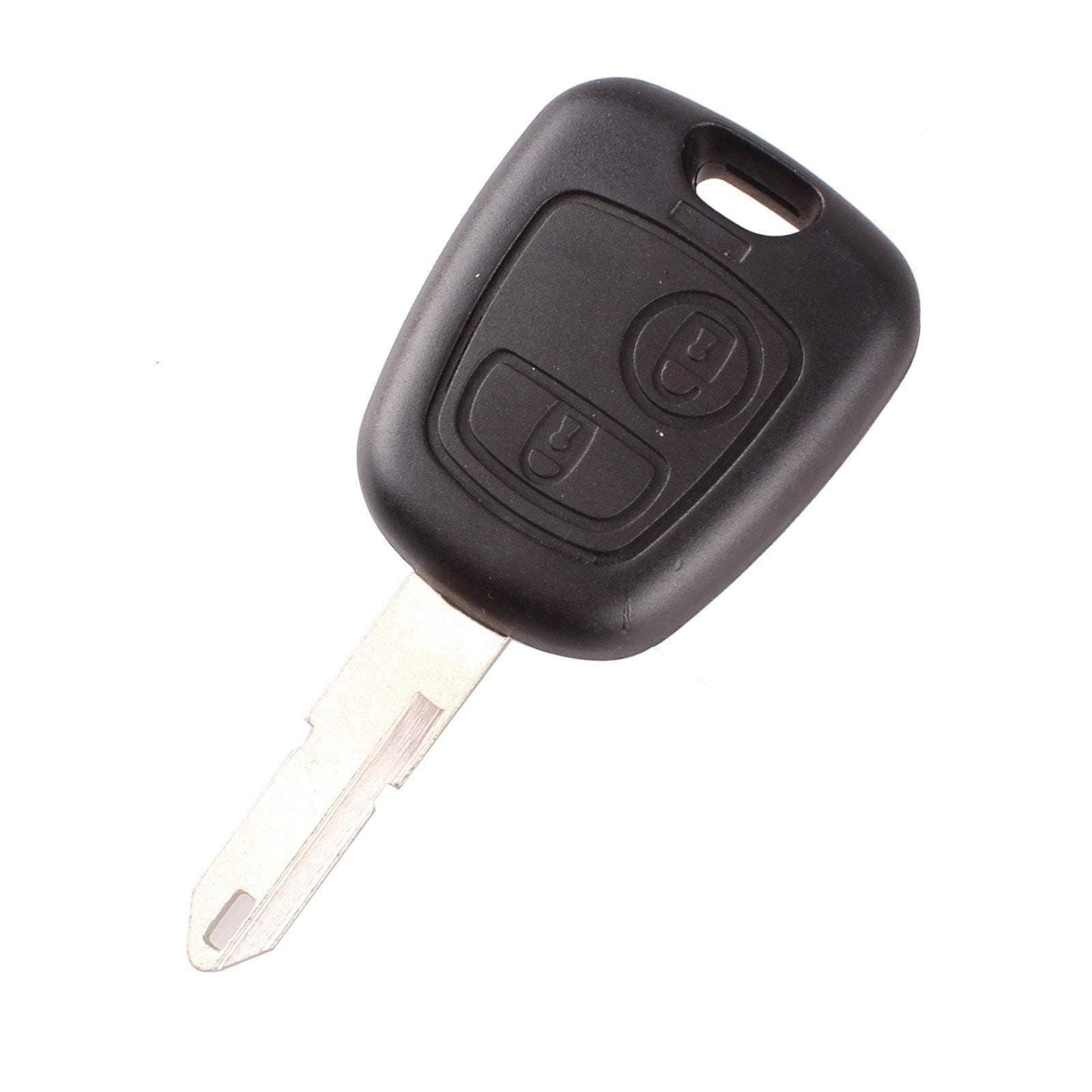 Fekete színű, 2 gombos Citroen kulcs, kulcsház VA3 kulcsszárral.