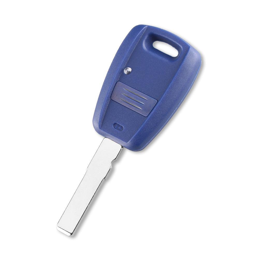 Kék színű, 1 gombos Fiat kulcs, kulcsház SIP22 kulcsszárral.