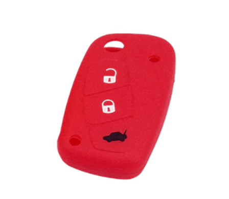 Fiat bicskakulcs szilikon tok 3 gombos piros