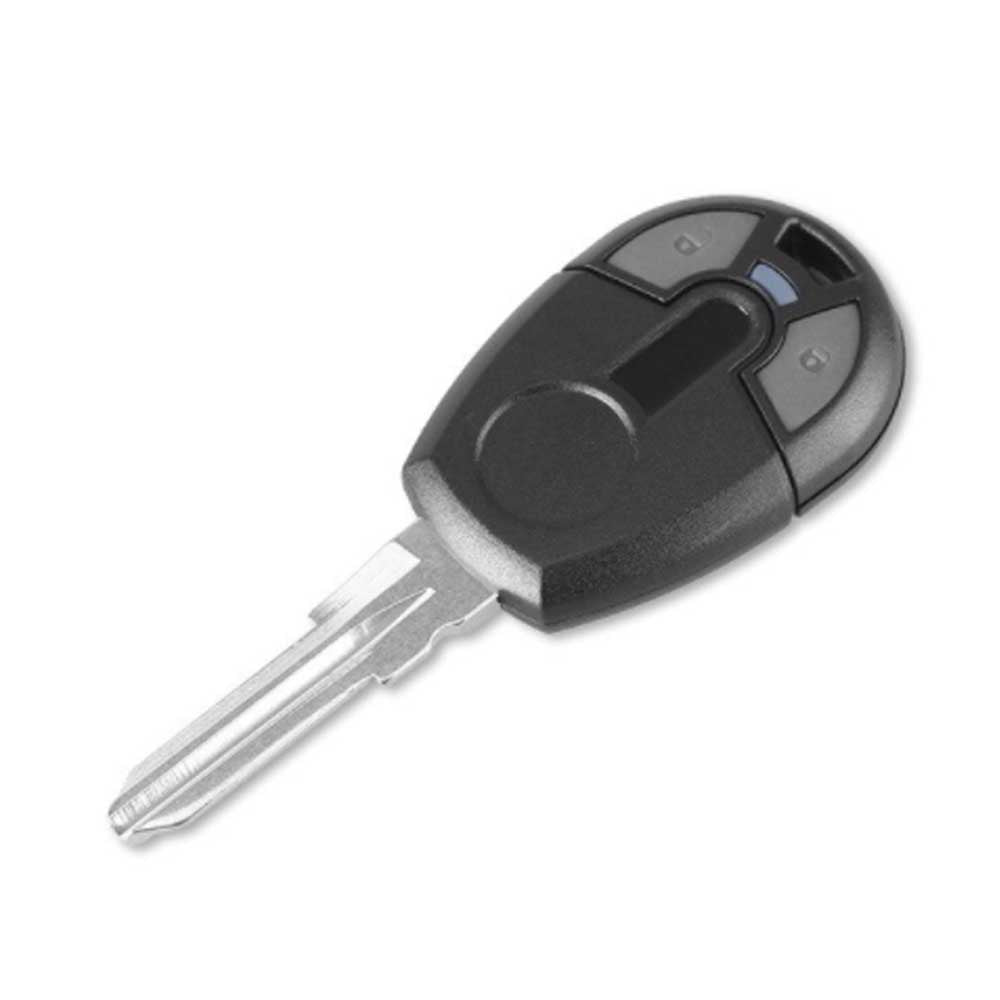 Fekete színű, 2 gombos Fiat kulcs, kulcsház.