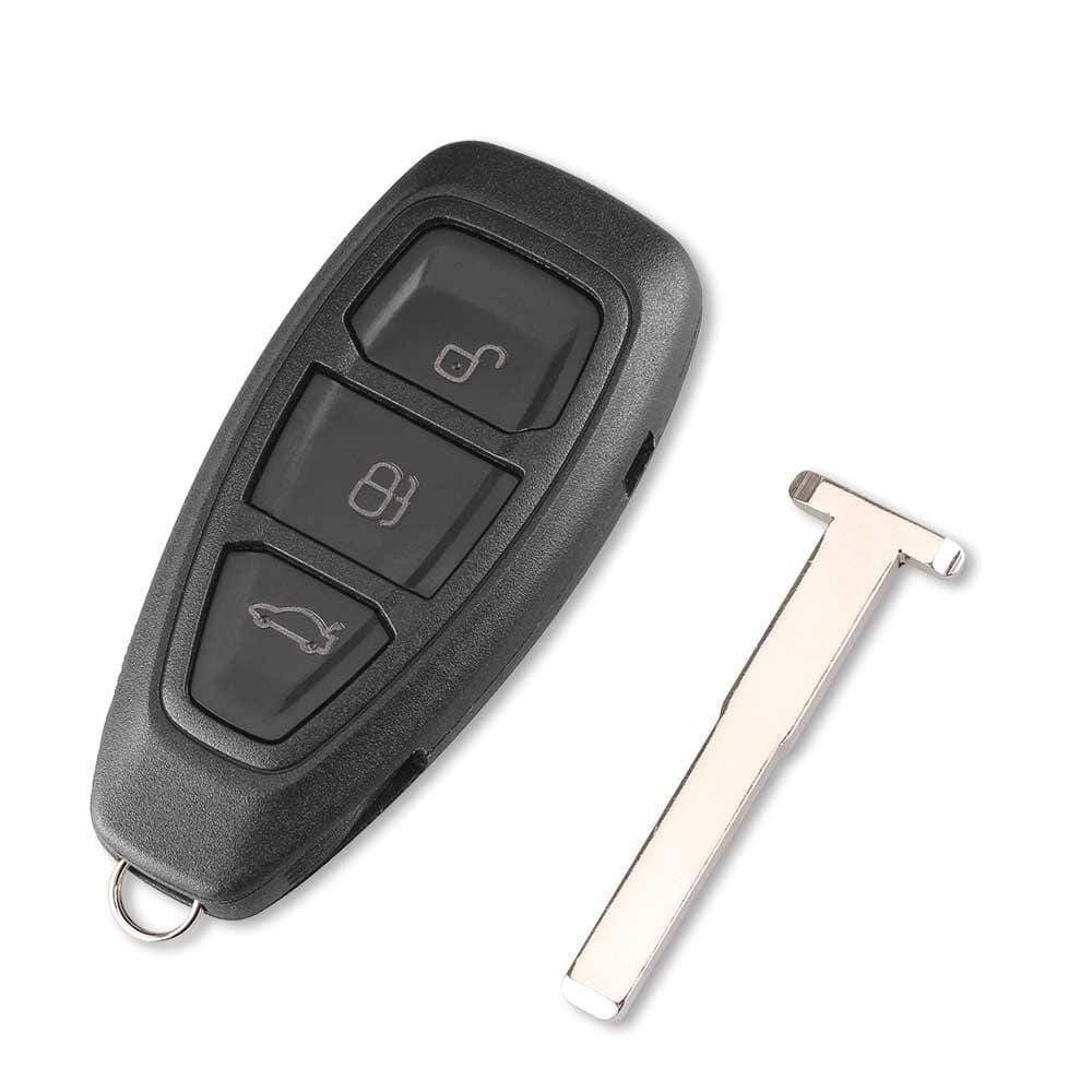 Fekete színű, 3 gombos Ford kulcs, kulcsház. Nyers HU101 kulcsszárral.