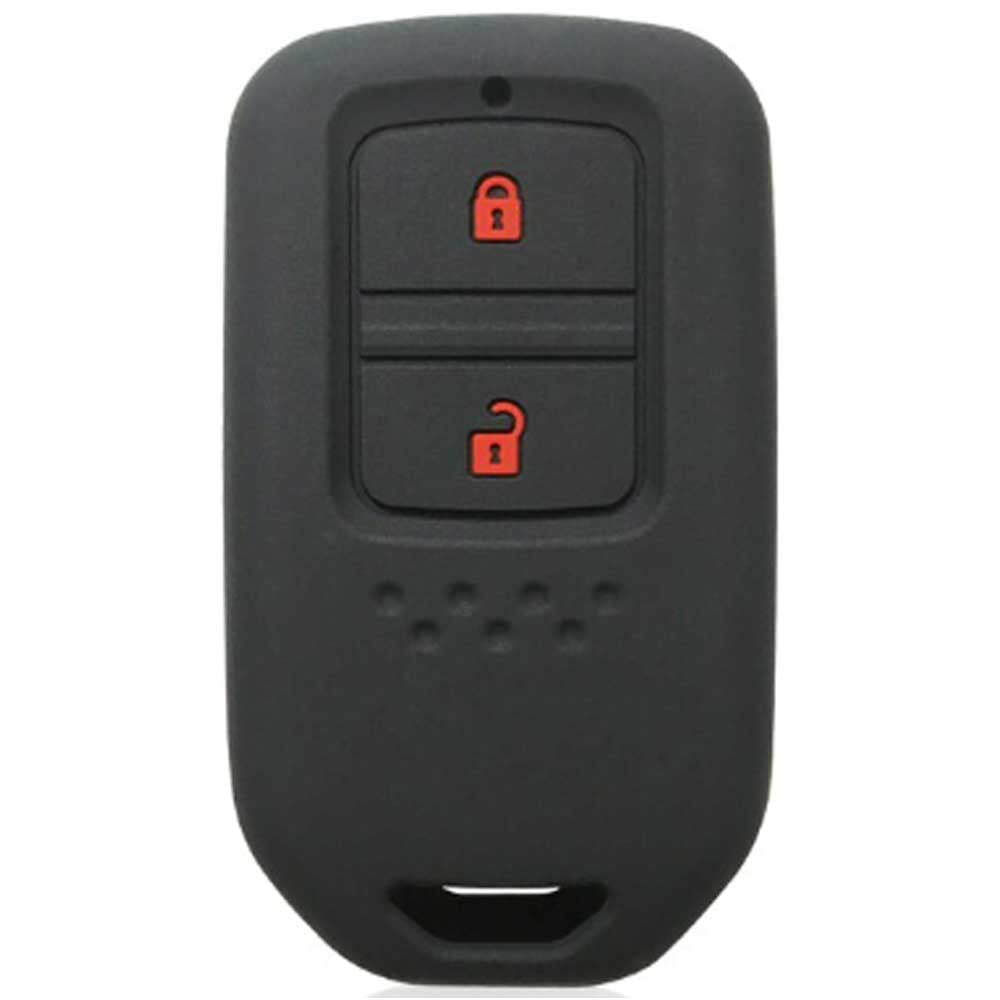 Honda 2 gombos kulcs szilikon tok fekete színben piros gombokkal