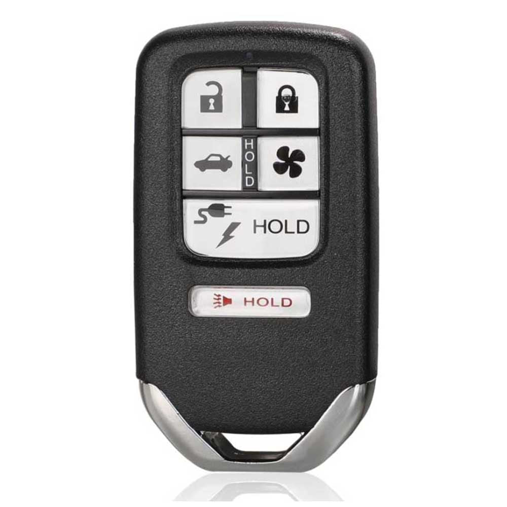 Fekete színű, 6 gombos Honda távirányítós kulcs, kulcsház.