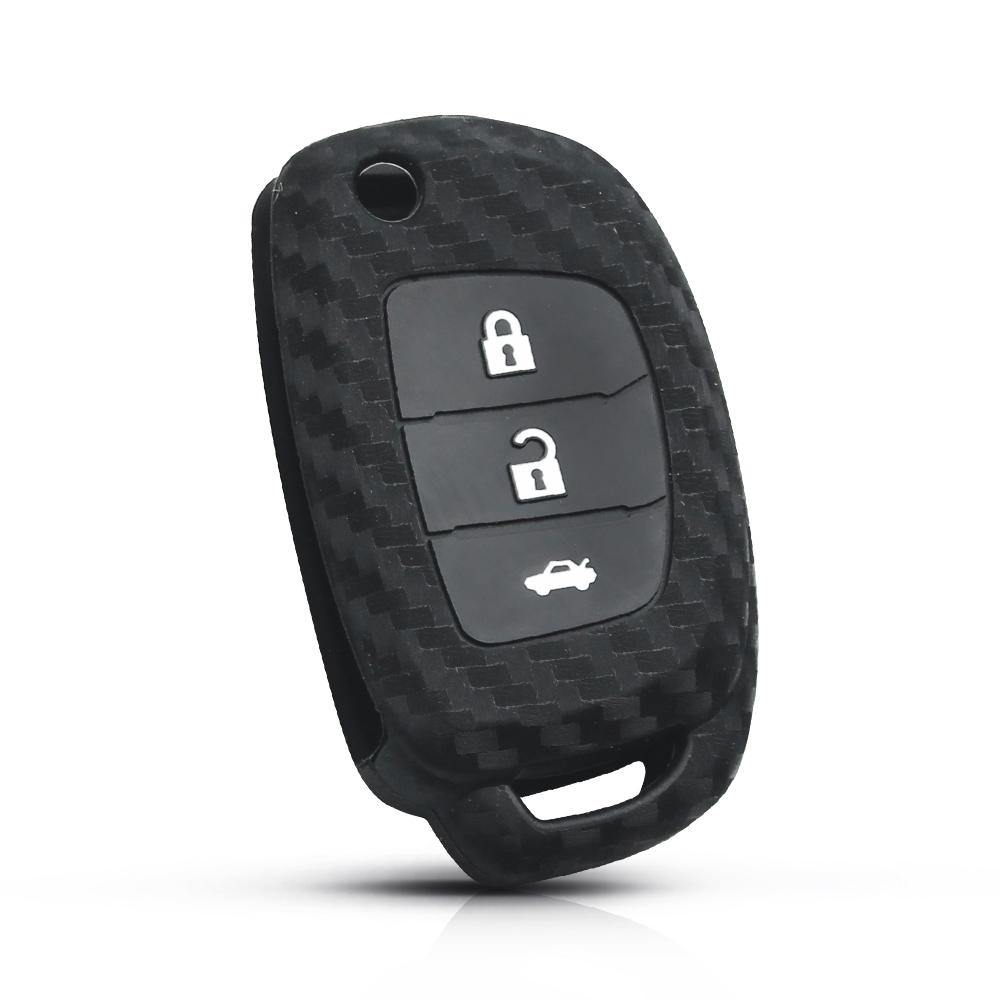Hyundai szilikon tok 3 gombos carbon
