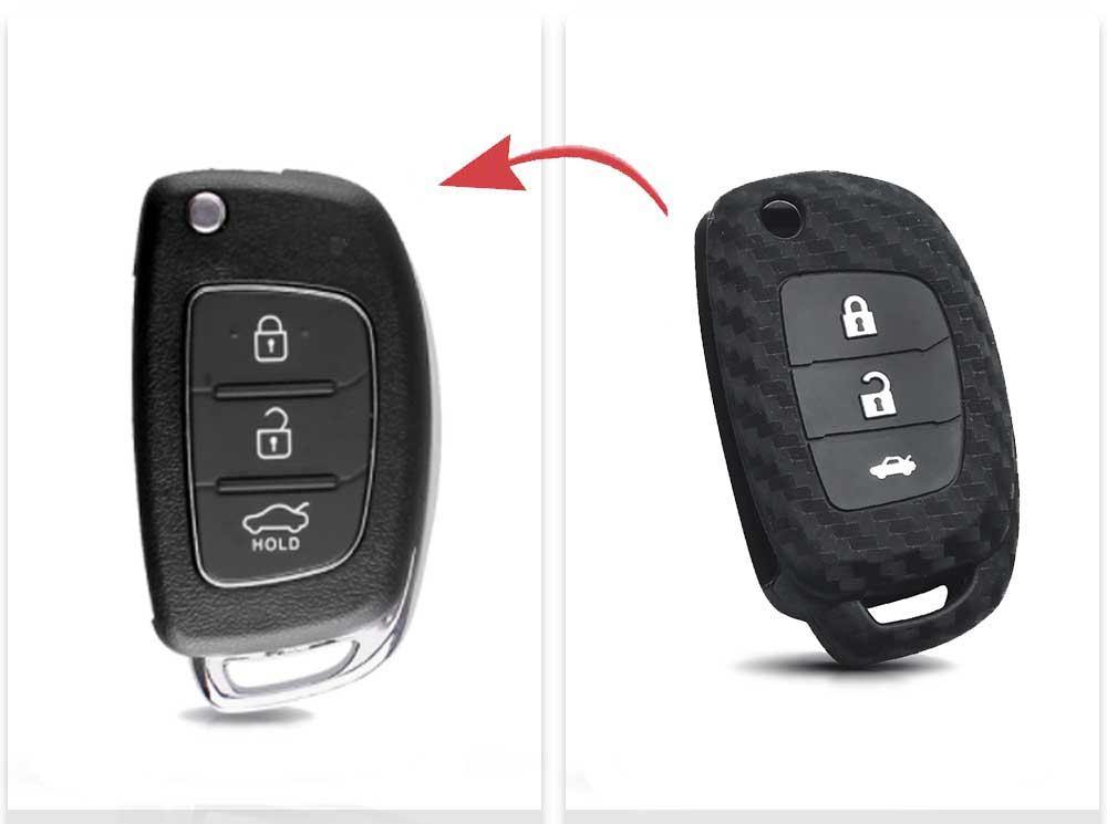 Kia szilikon tok 3 gombos carbon