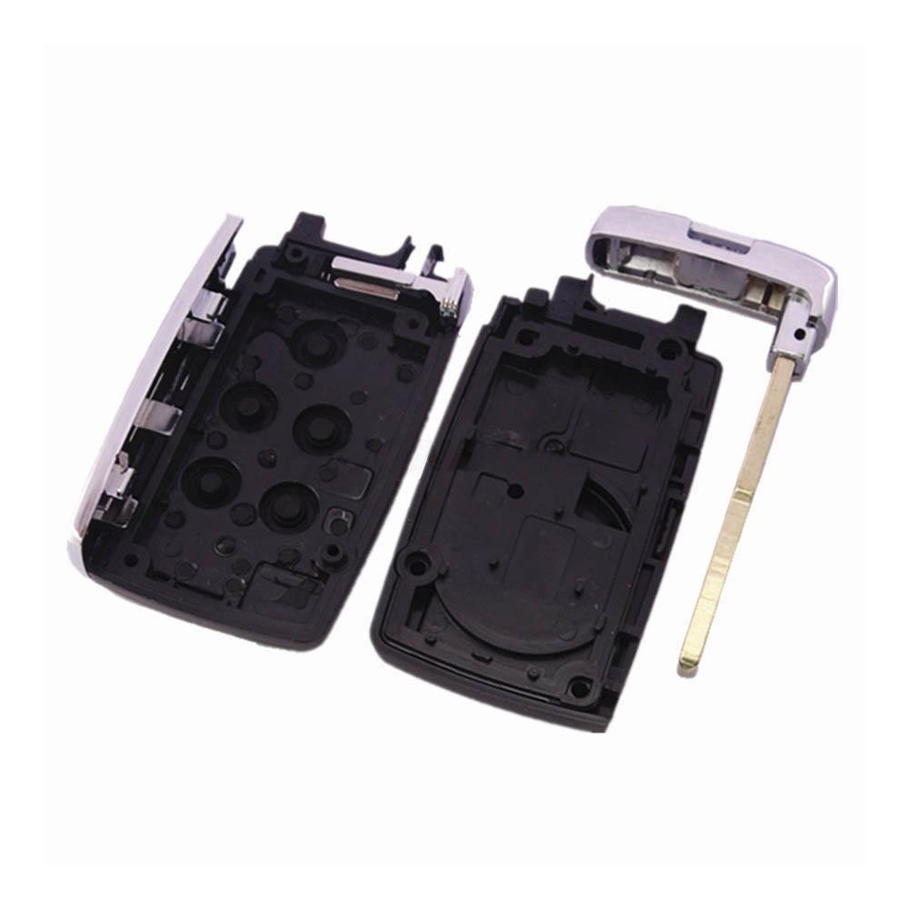 Fekete, krómozott 5 gombos Land Rover kulcs, kulcsház szétszedve.