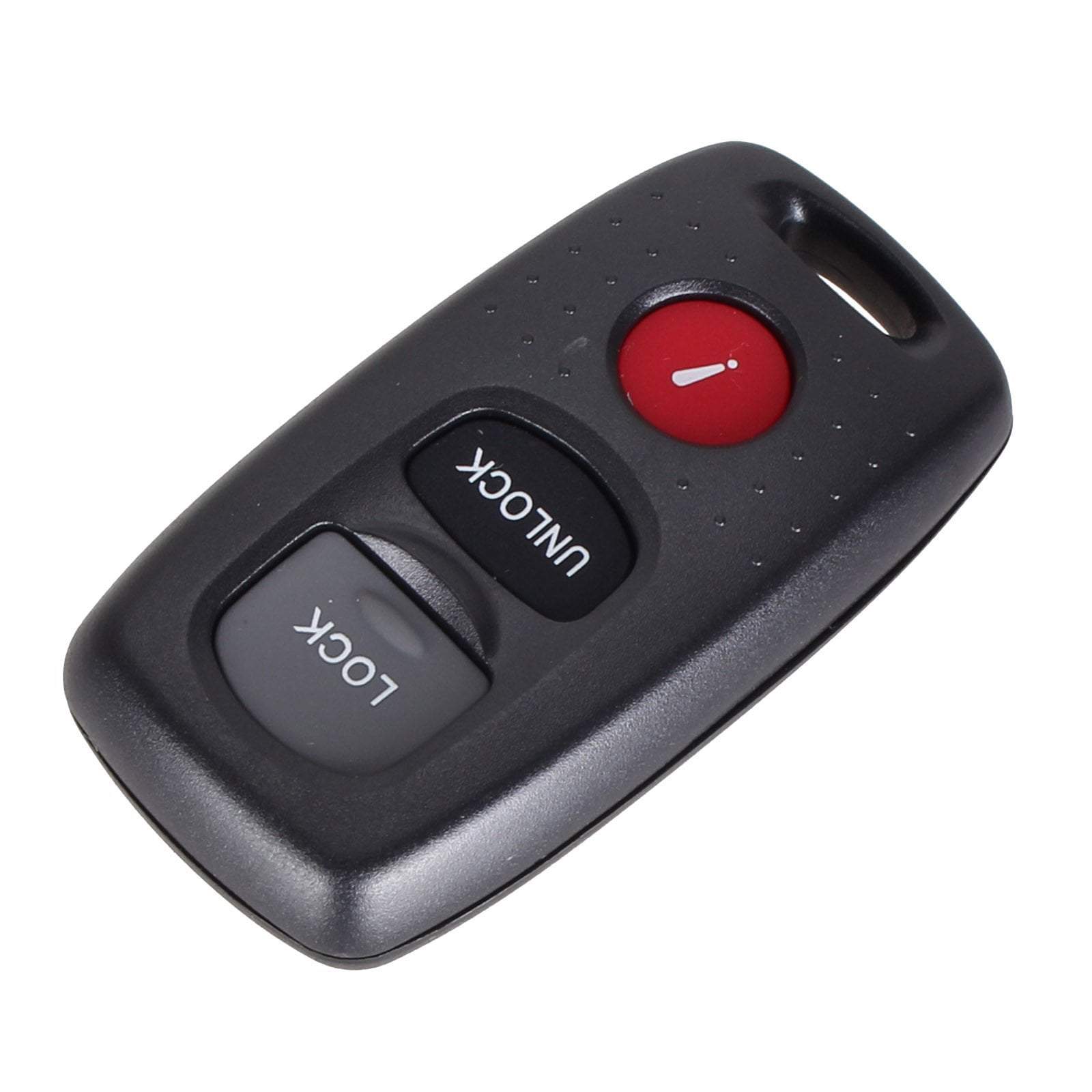 Fekete színű, 3 gombos Mazda kulcsház, kulcs.