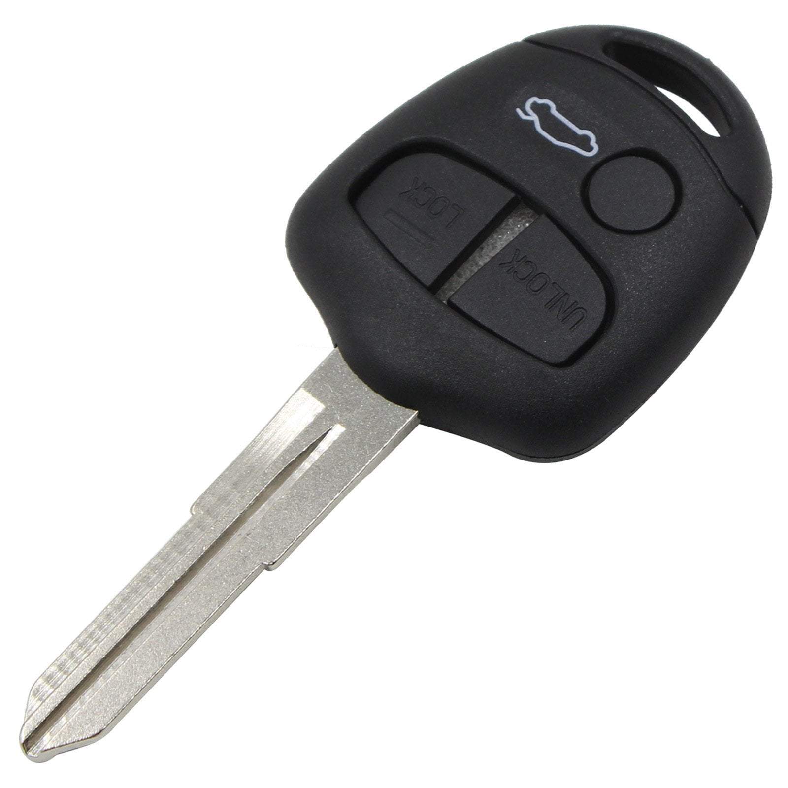 Fekete színű, 3 gombos Mitsubishi kulcs, kulcsház.