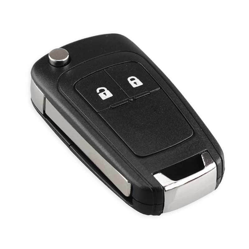 Fekete színű, 2 gombos Opel kulcsház, bicskakulcs.