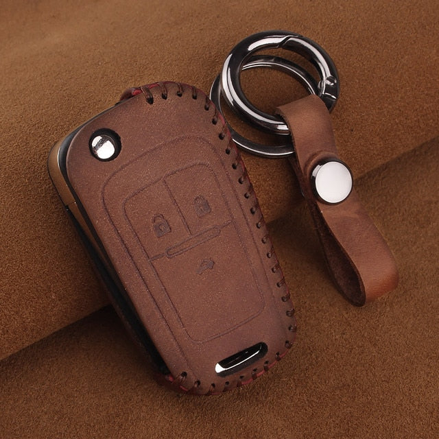 Opel bicskakulcs bőr tok  3 gombos