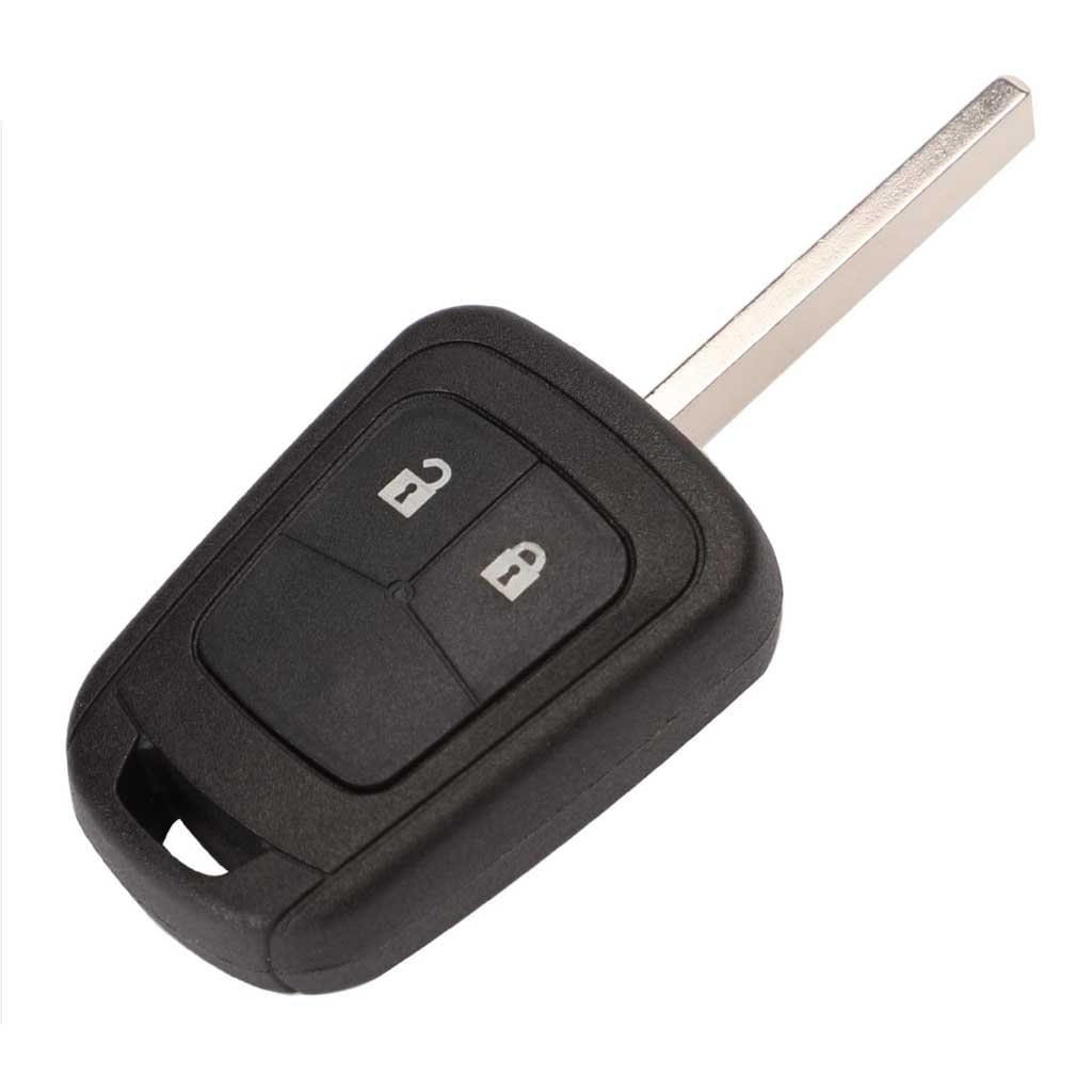 2 gombos, fekete színű Opel kulcs, kulcsház nyers kulcsszárral.