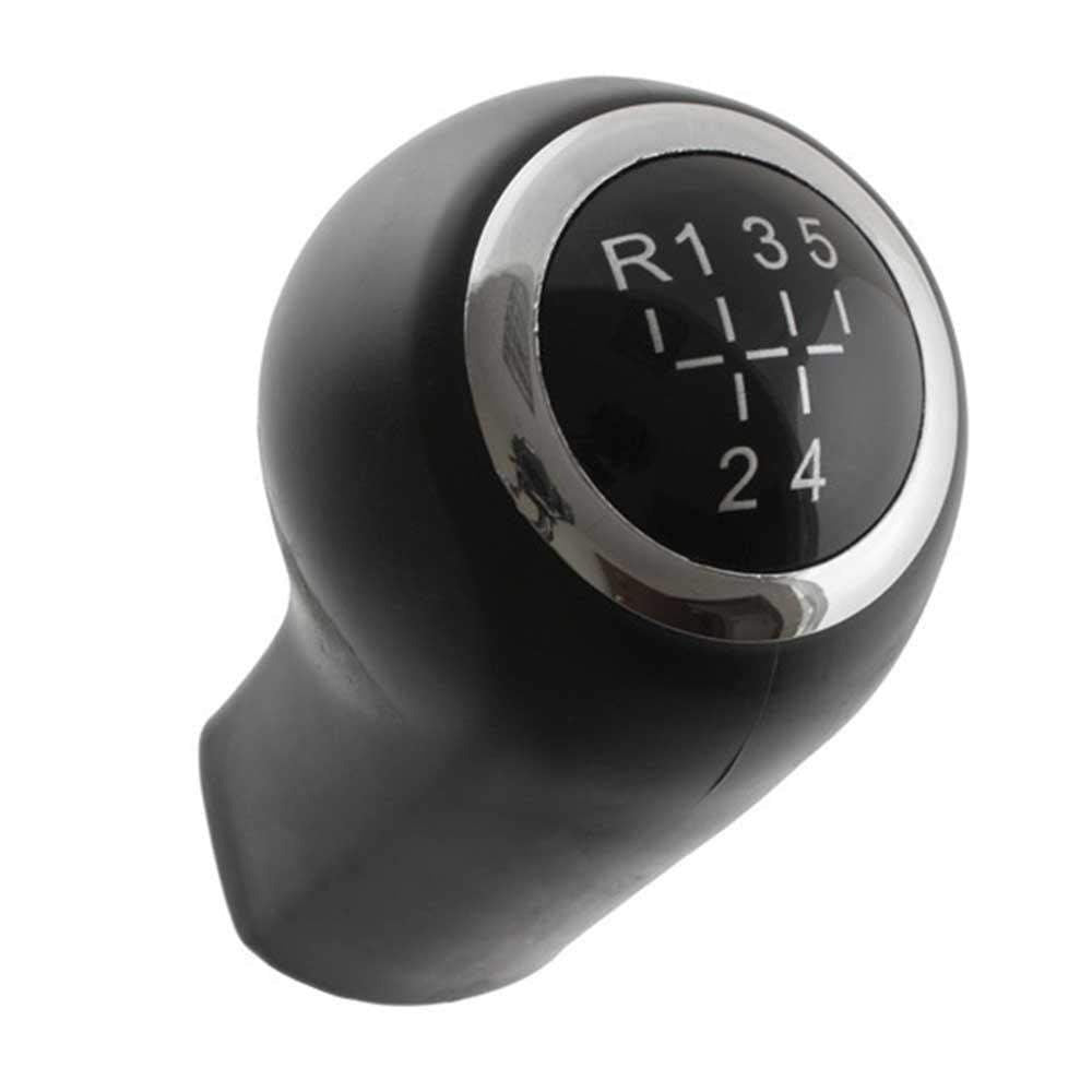 Fekete, 5 sebességes Opel váltógomb üveg számlappal, króm számlapkerettel.