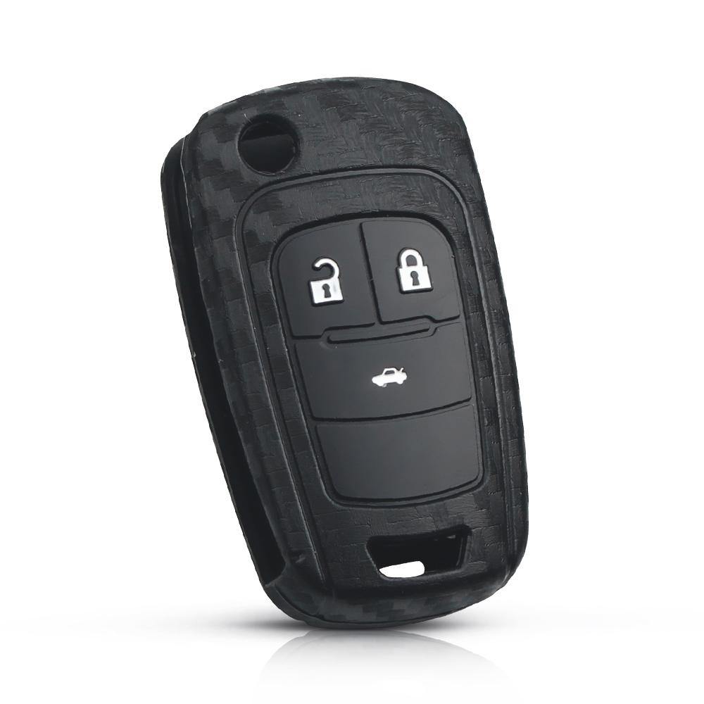 Opel kulcs szilikon tok 3 gombos CARBON