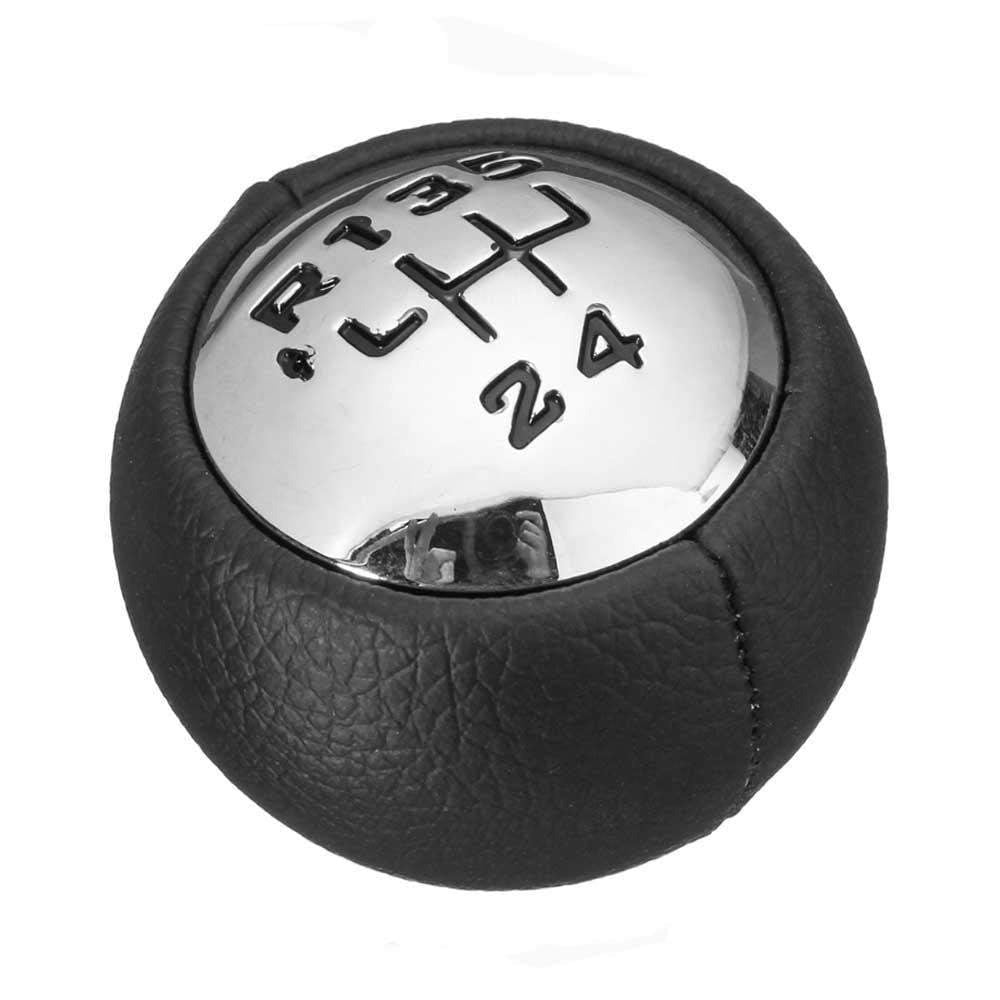 Fekete színű, 5 sebességes Peugeot váltógomb. Krómozott, 5 fokozatos számlappal.