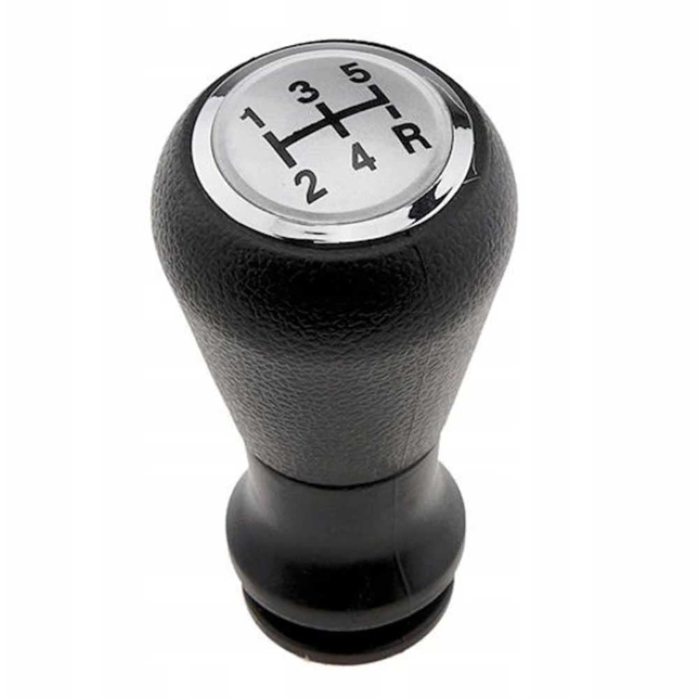 Fekete színű, 5 fokozatos váltógomb Peugeot modellekhez. Krómozott számlappal, számlapkerettel.