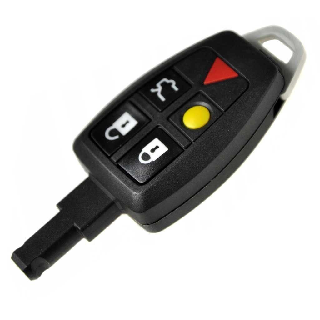 Fekete színű, 5 gombos Volvo kulcs, kulcsház.