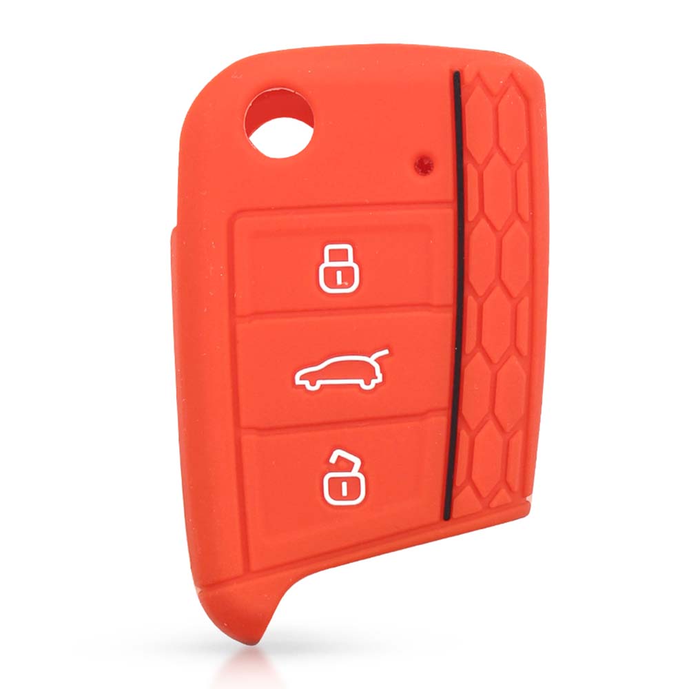 Piros színű, 3 gombos VW szilikon tok