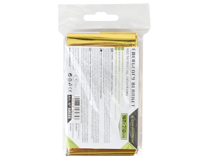 Vészhelyzeti takaró 160x210 cm ezüst & arany – kép 2