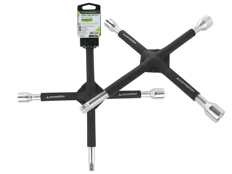 Keresztkulcs 16x350mm 17 19 21 12  megerősített gumírozott – kép 3