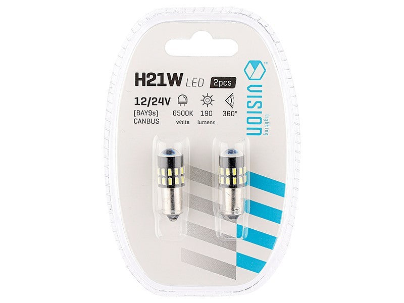 Izzó VISION H21W BAY9s 1224V 30x 3014 SMD LED nem poláris CANBUS fehér 2 db – kép 3