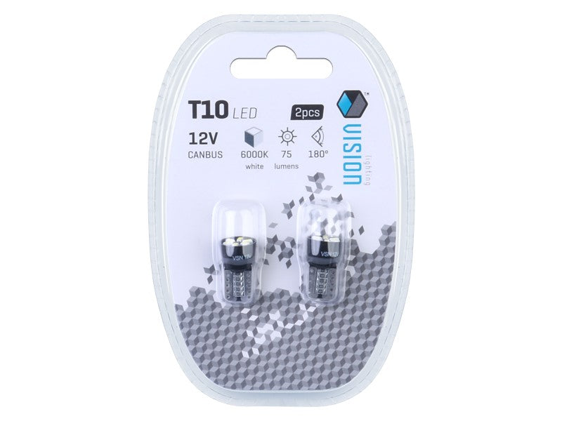 izzó VISION W5W T10 12V 6x 3014 SMD LED CANBUS fehér 2 db – kép 3
